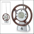 Steering Wheel World Time Clock w/ FM Scan Radio